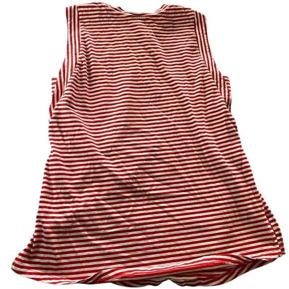 Michael Kors Cream Red Striped Muscle Tank Top - Picture 2 of 4